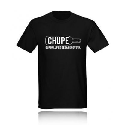 t-shirt CHUPE GUADALUPE Y BEBA GENOVEVA camiseta negra black